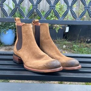Brown Rough-out Suede Leather Chelsea Boots